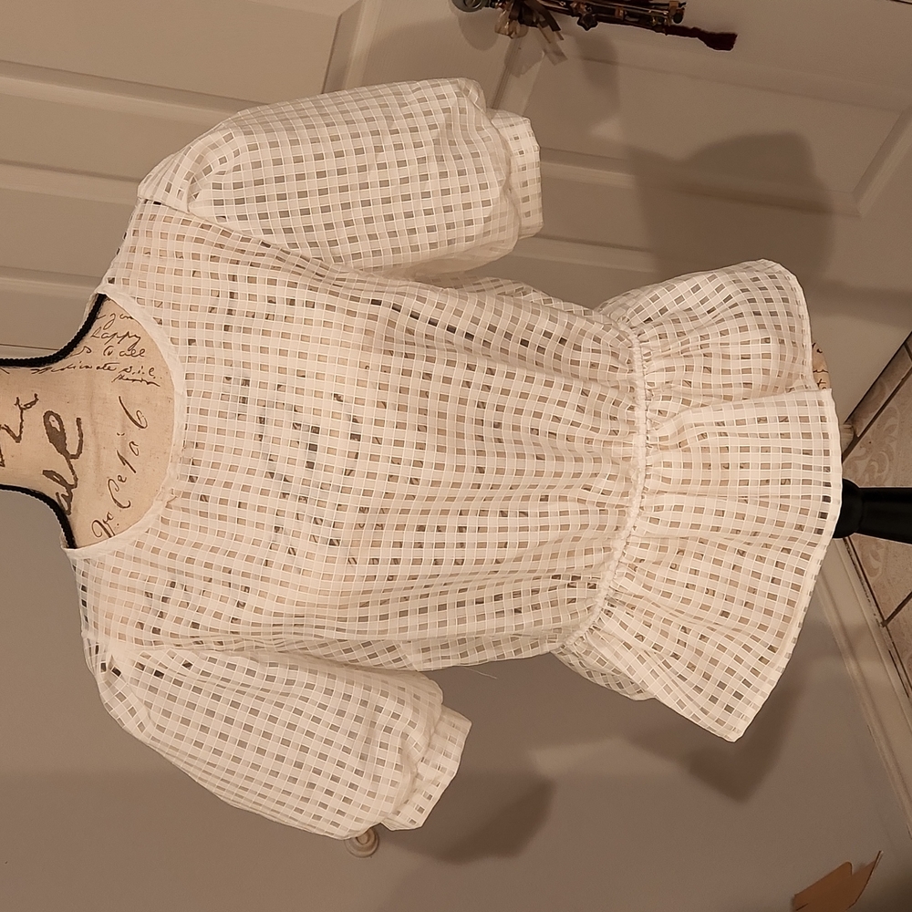 White Summer See thru blouse